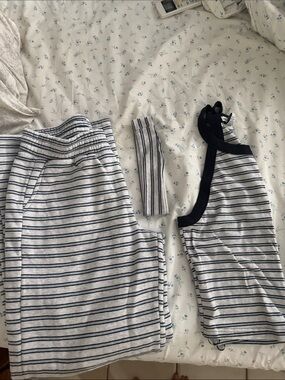 Striped Gray & Black Track Jogger Set - Women